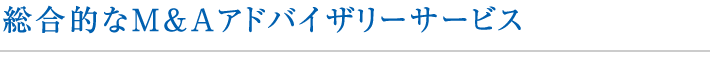 総合的なM&Aアドバイザリーサービス